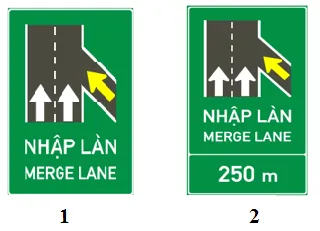 Biển nào chỉ dẫn nhập làn xe?
