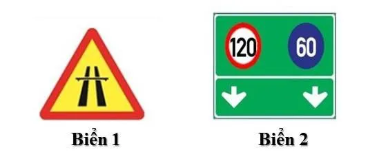 Biển nào dưới đây chỉ dẫn bắt đầu đường cao tốc phân làn đường có tốc độ khác nhau?