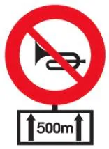 Biển phụ đặt dưới biển cấm bóp còi có ý nghĩa như thế nào?