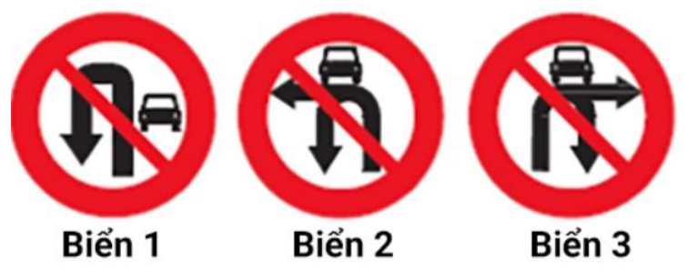 Biển nào dưới đây cấm xe ô tô rẽ trái và quay đầu?