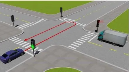 Xe con quay đầu đi ngược lại như hình vẽ dưới có vi phạm quy tắc giao thông không?