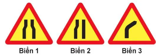 Biển nào báo hiệu Đường bị thu hẹp?