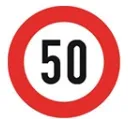 Số 50 ghi trên biển báo dưới đây có ý nghĩa như thế nào?