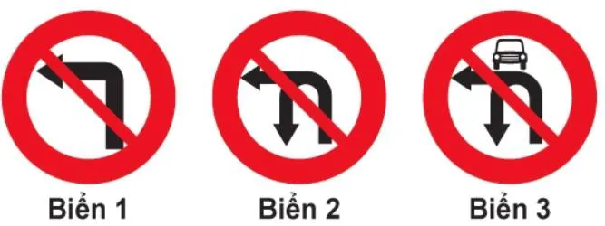 Biển nào cấm các phương tiện rẽ trái?