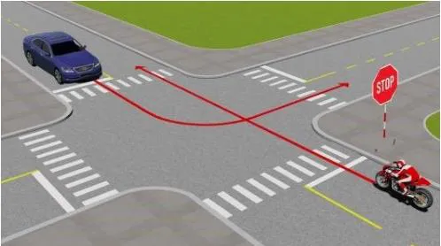 Trường hợp này xe nào được quyền đi trước?