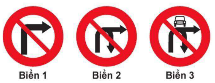 Biển nào cấm các phương tiện rẽ phải?