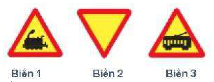 Biển nào báo hiệu sắp đến chỗ giao nhau giữa đường bộ và đường sắt?
